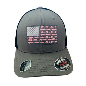 Columbia PFG Trucker Trucker Hat with Pink Fish Flag Patch